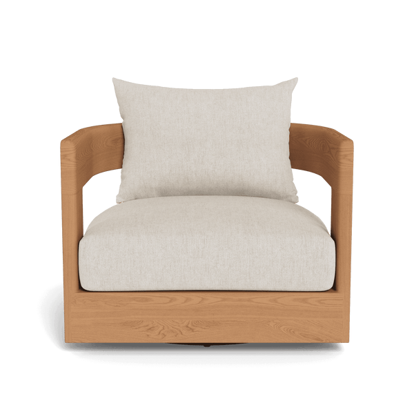 Victoria Teak Swivel Lounge Chair | Teak Natural, Stirling Sanddollar,