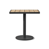 Vienna 24x30" Rectangle Bistro Table | Aluminum Asteroid, Teak Natural,