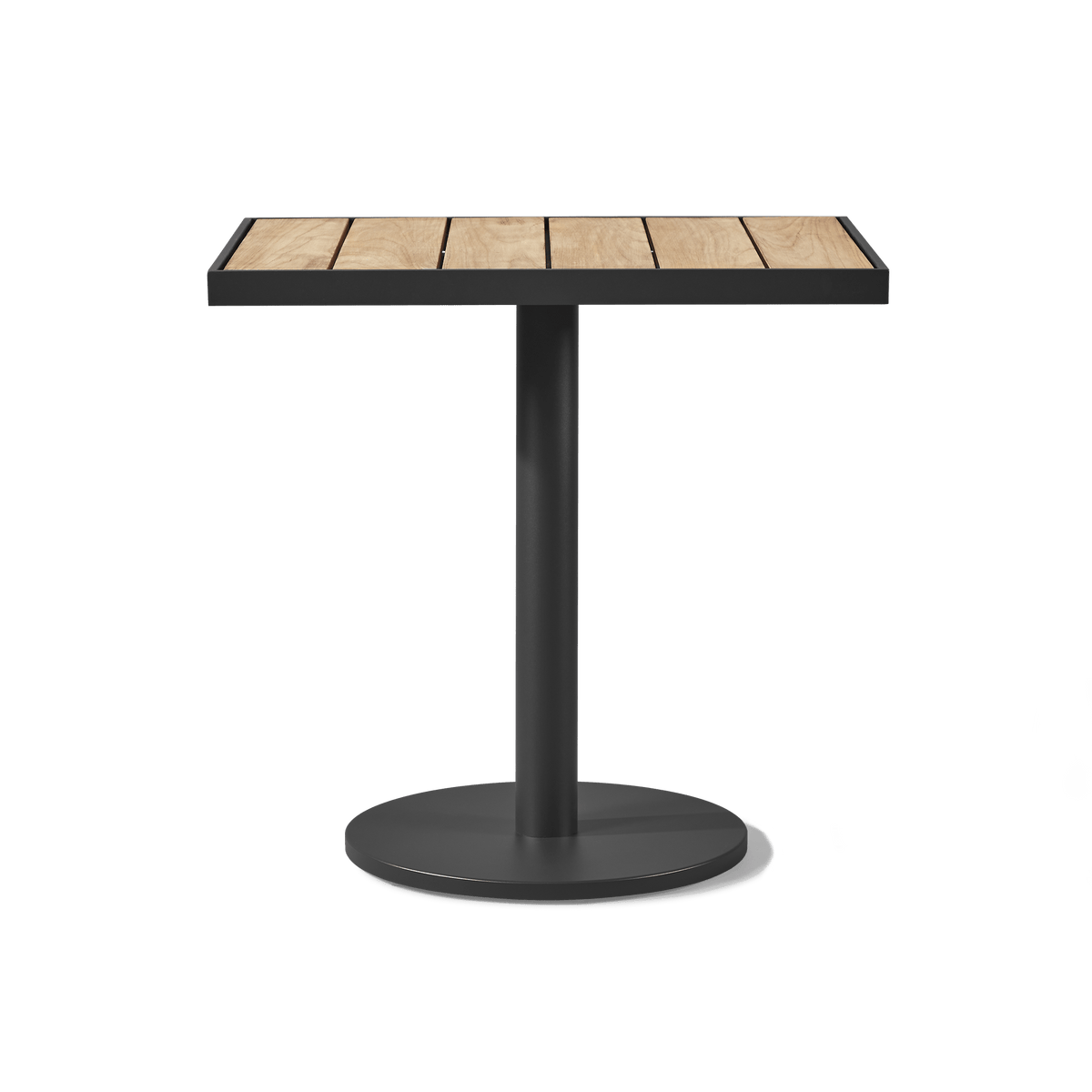 Vienna 24x30" Rectangle Bistro Table | Aluminum Asteroid, Teak Natural,