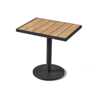 Vienna 24x30" Rectangle Bistro Table | Aluminum Asteroid, Teak Natural,