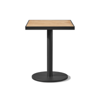 Vienna 24x30" Rectangle Bistro Table | Aluminum Asteroid, Teak Natural,