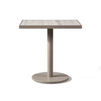 Vienna 24x30" Rectangle Bistro Table | Aluminum Taupe, Laminam Grigio,