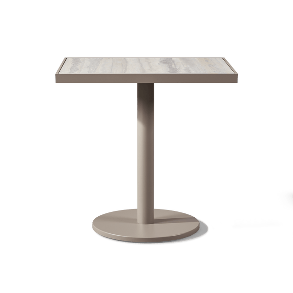 Vienna 24x30" Rectangle Bistro Table | Aluminum Taupe, Laminam Grigio,