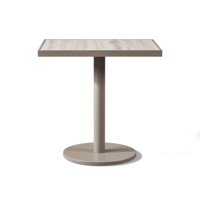 Vienna 24x30" Rectangle Bistro Table | Aluminum Taupe, Laminam Grigio,