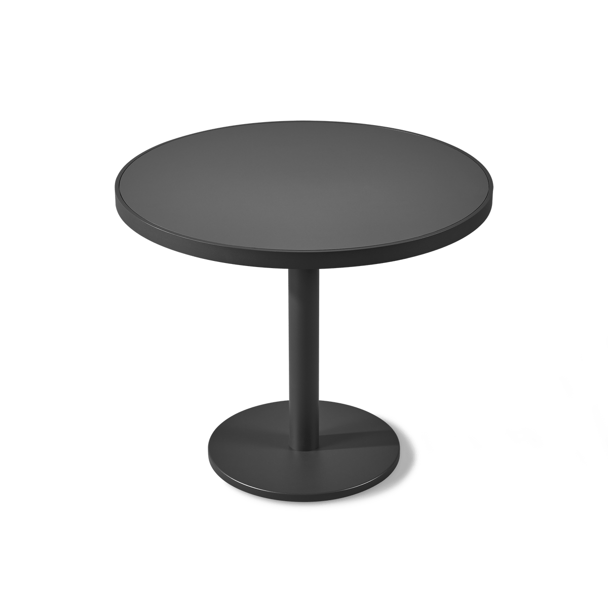Vienna 36" Round Bistro Table | Aluminum Asteroid, HPCL Charcoal,