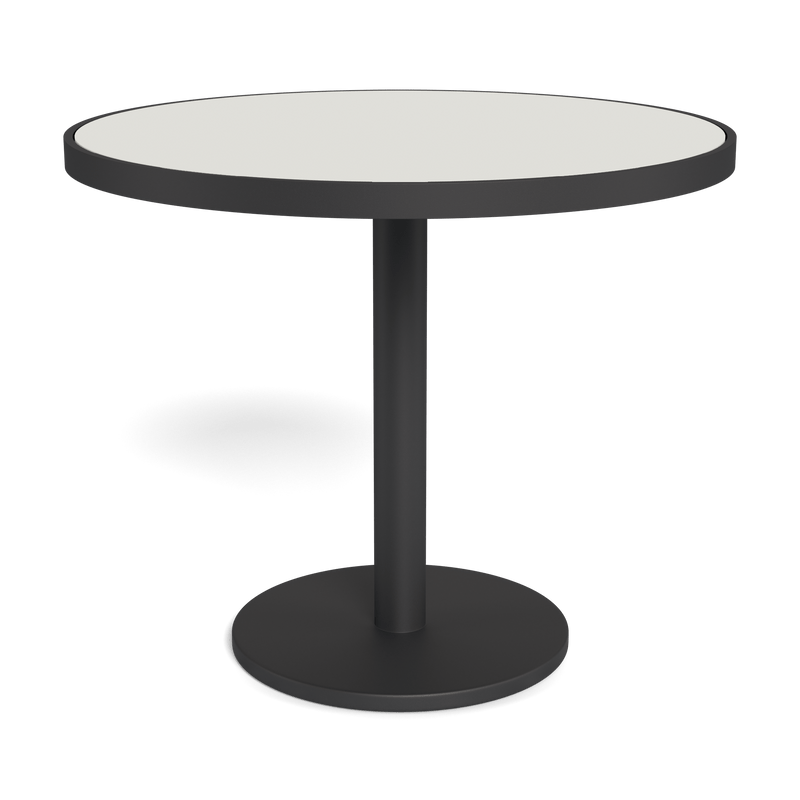 Vienna 36" Round Bistro Table | Aluminum Asteroid, HPCL White,