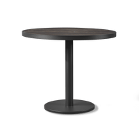 Vienna 36" Round Bistro Table | Aluminum Asteroid, Laminam Noir,