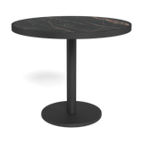 Vienna 36" Round Bistro Table | Aluminum Asteroid, Laminam Noir,