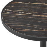 Vienna 36" Round Bistro Table | Aluminum Asteroid, Laminam Noir,