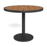 Vienna 36" Round Bistro Table | Aluminum Asteroid, Teak Natural,