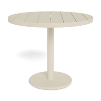 Vienna 36" Round Bistro Table | Aluminum Bone, Teak Natural,