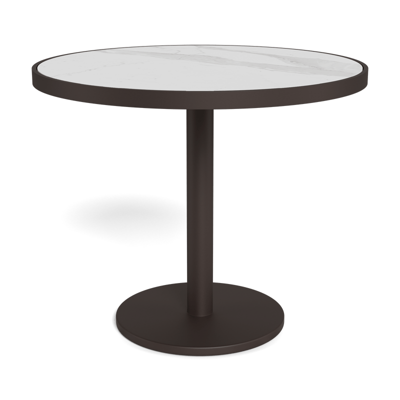 Vienna 36" Round Bistro Table | Aluminum Bronze, Laminam Bianco,