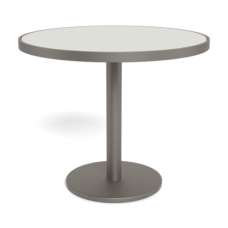 Vienna 36" Round Bistro Table | Aluminum Taupe, HPCL White,