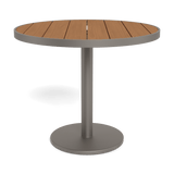 Vienna 36" Round Bistro Table | Aluminum Taupe, Teak Natural,