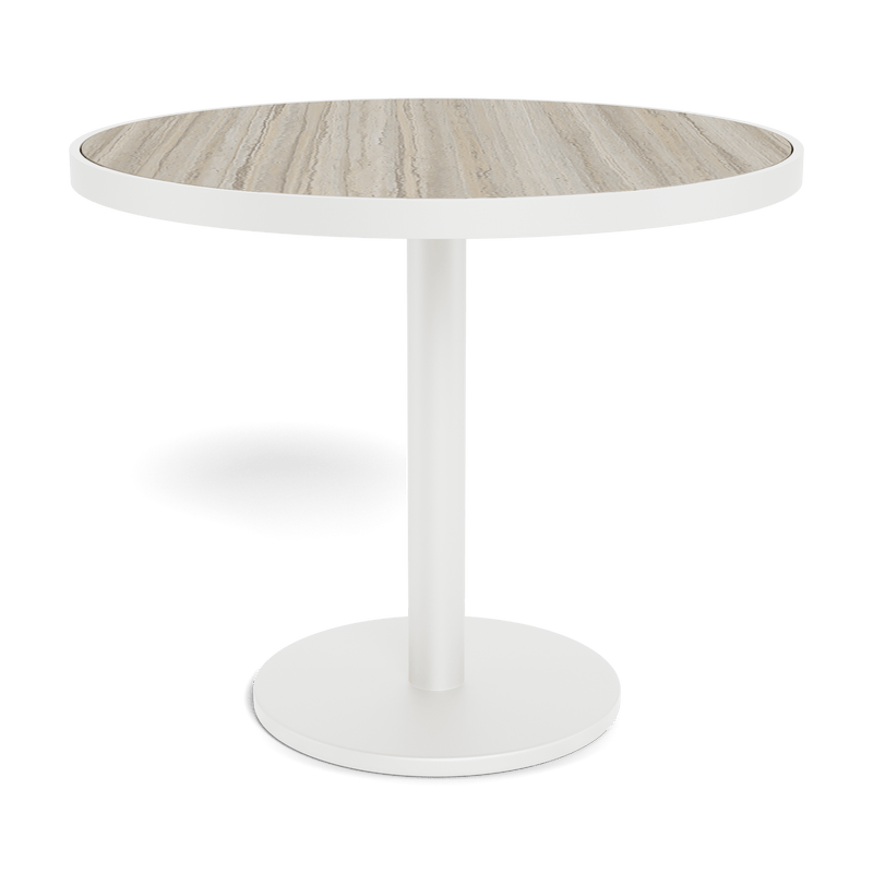 Vienna 36" Round Bistro Table | Aluminum White, Laminam Grigio,