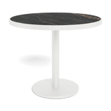 Vienna 36" Round Bistro Table | Aluminum White, Laminam Noir,