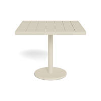 Vienna 36" Square Bistro Table | Aluminum Bone, Teak Natural,
