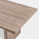 Florence Dining Table 108" | Chipped Travertine Silver, ,