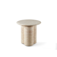 Porto Travertine Round Side Table