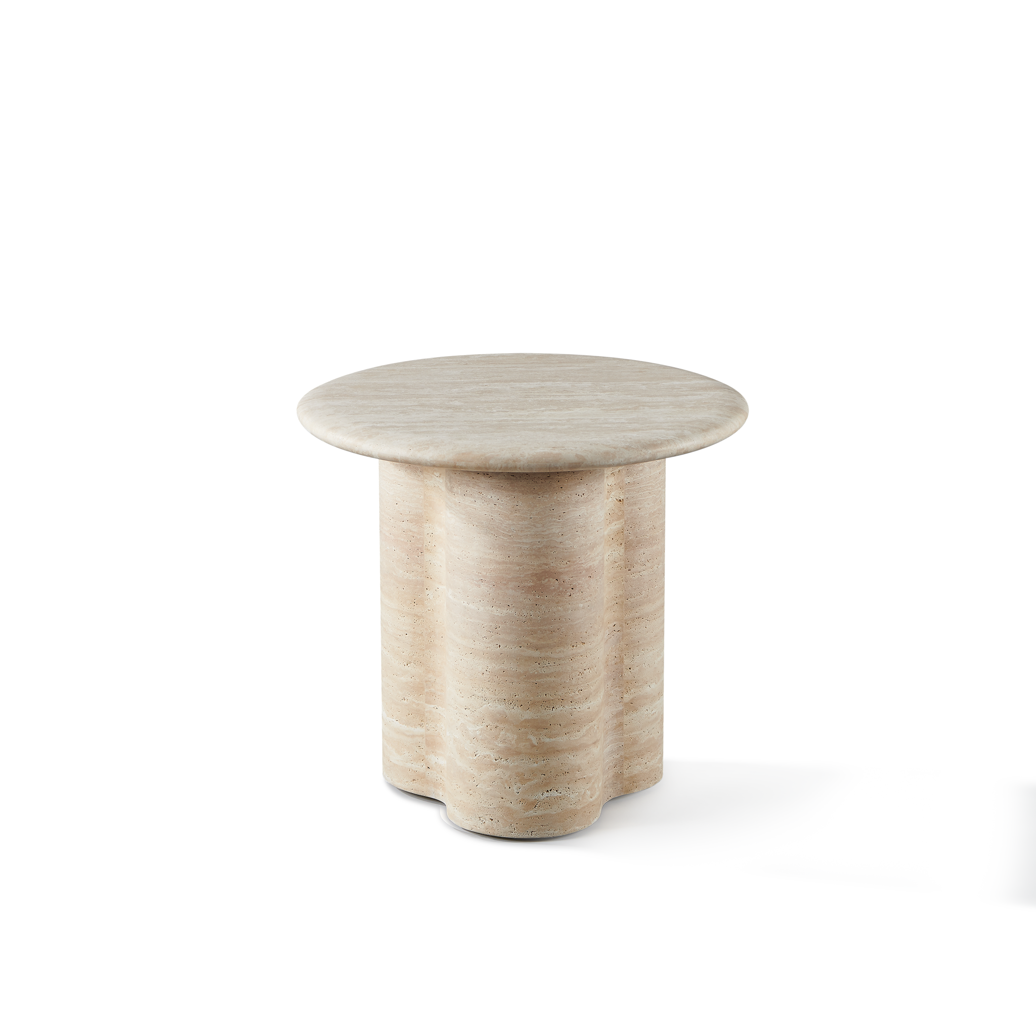 Porto Travertine Round Side Table