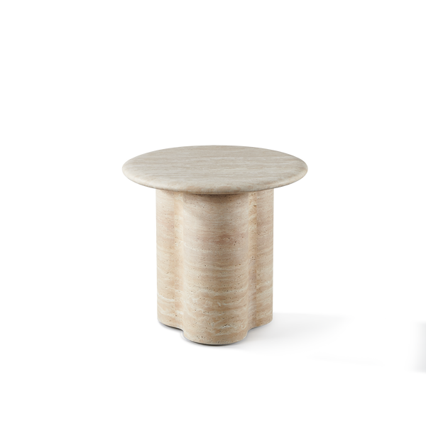 Porto Travertine Round Side Table