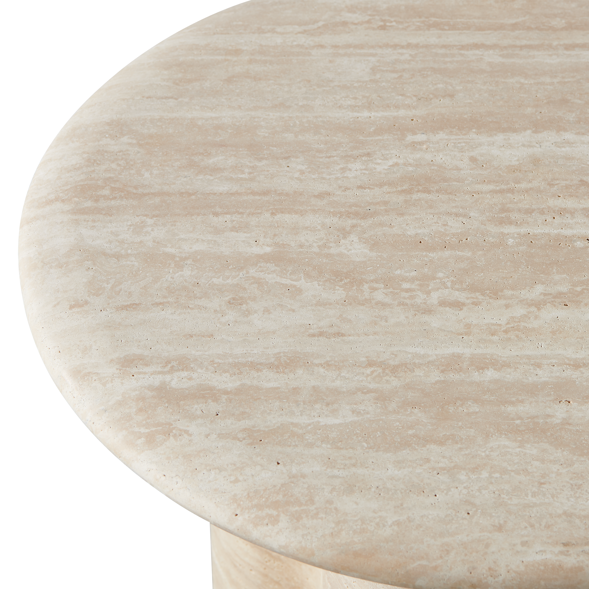 Porto Travertine Round Side Table