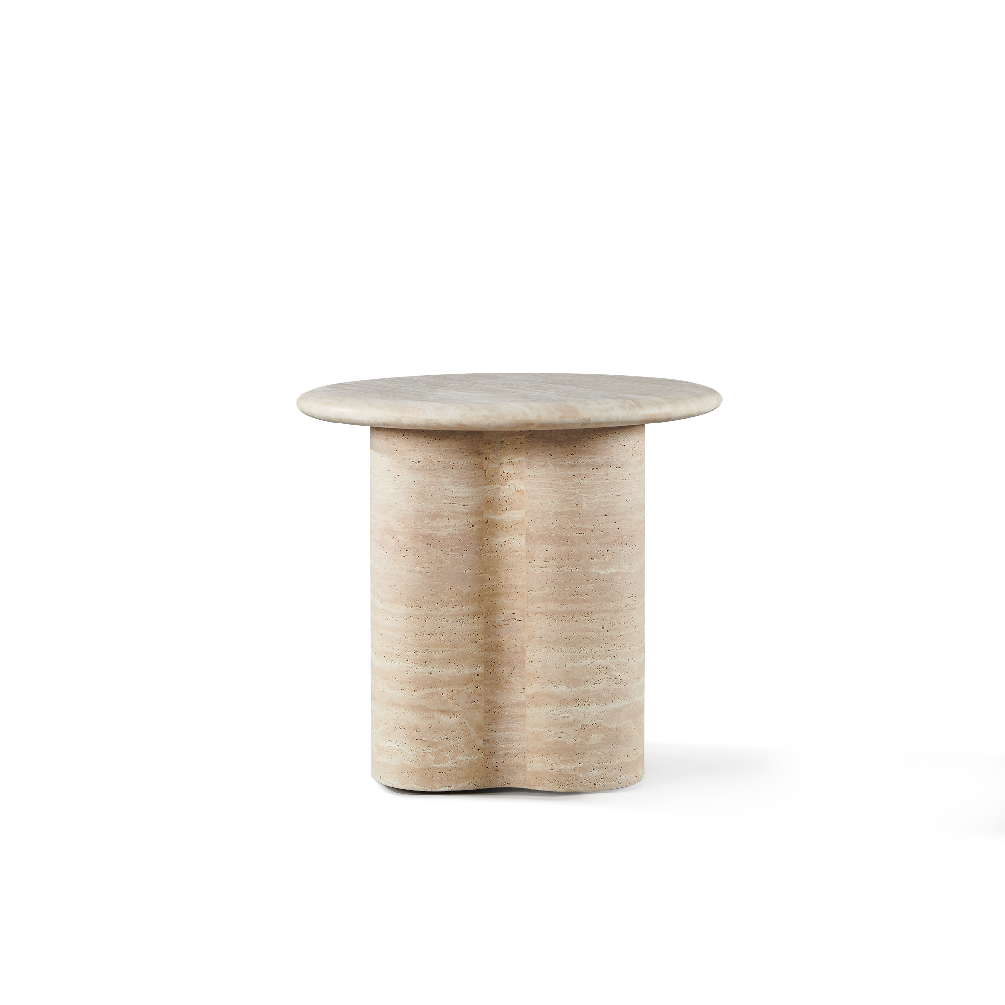 Porto Travertine Round Side Table