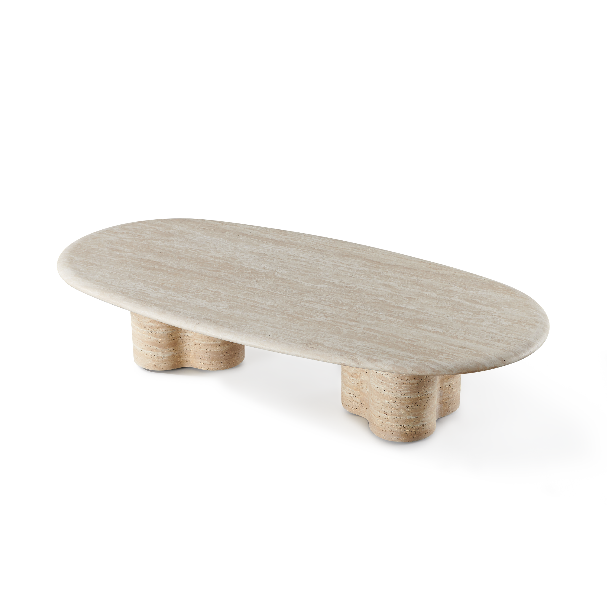 Porto Travertine Pill Coffee Table