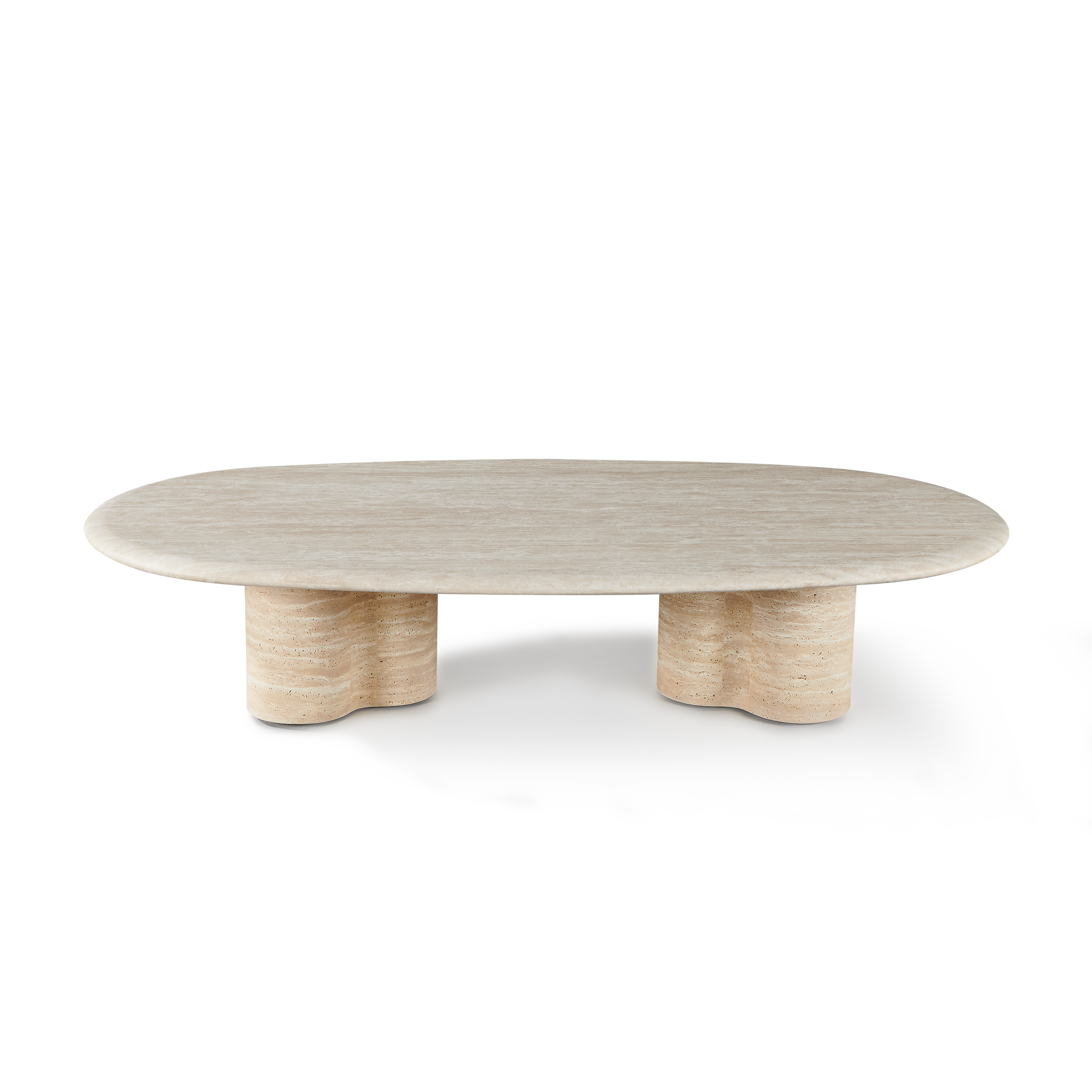 Porto Travertine Pill Coffee Table