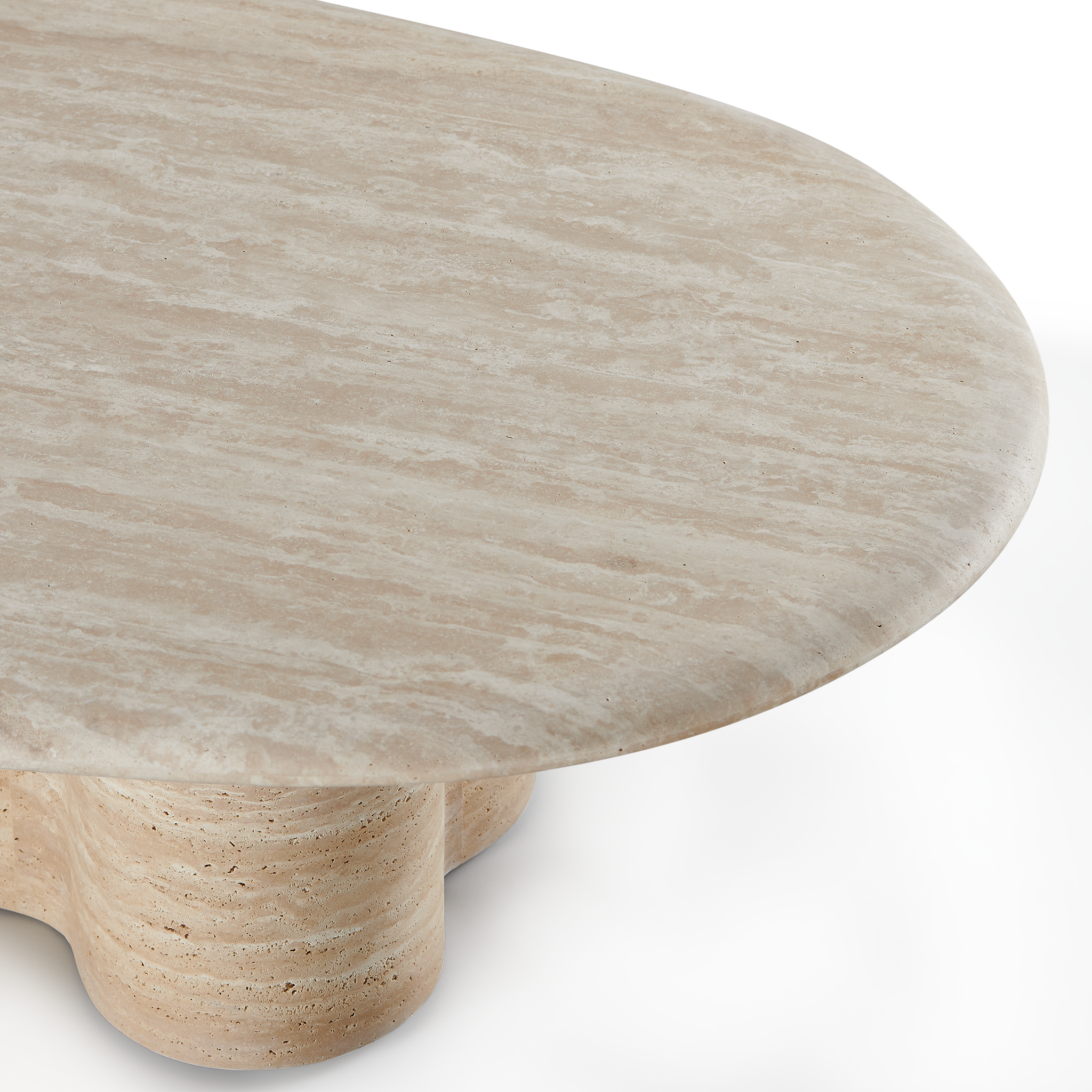 Porto Travertine Pill Coffee Table