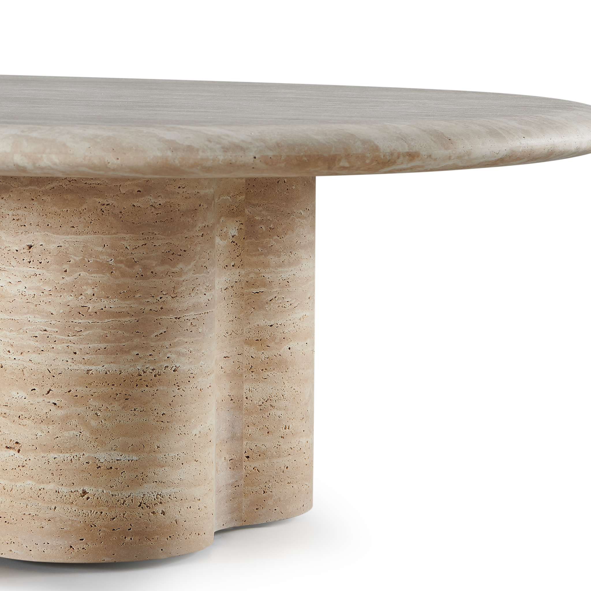 Porto Travertine Pill Coffee Table