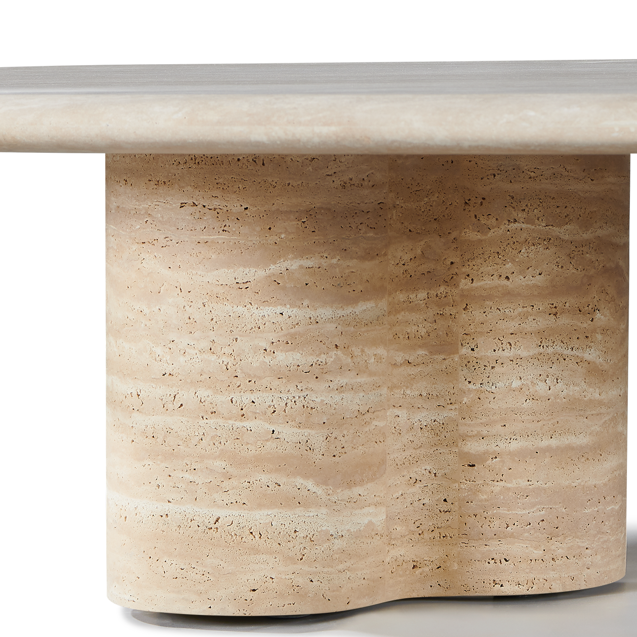 Porto Travertine Pill Coffee Table