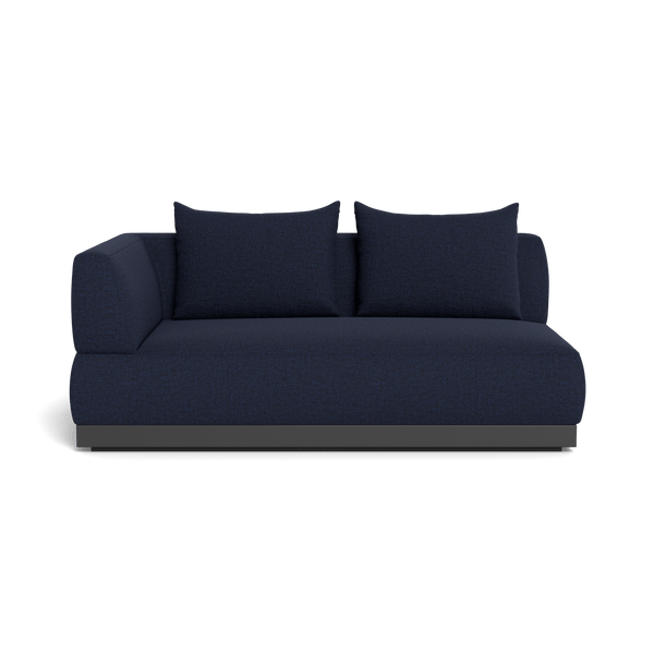 Amalfi 2 Seat 1 Arm Left | Aluminum Asteroid, Siesta Indigo,