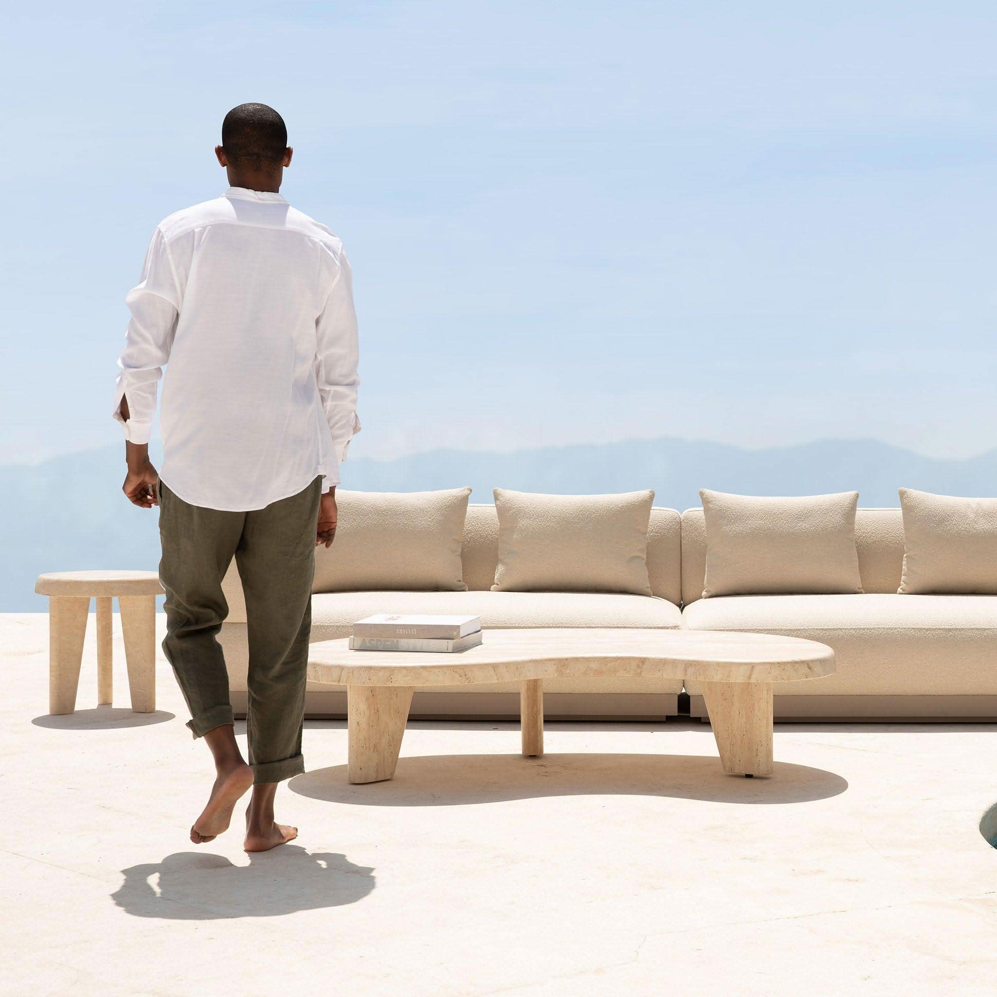 Amalfi 2 Seat 1 Arm Left | Aluminum Taupe, Riviera Sand,