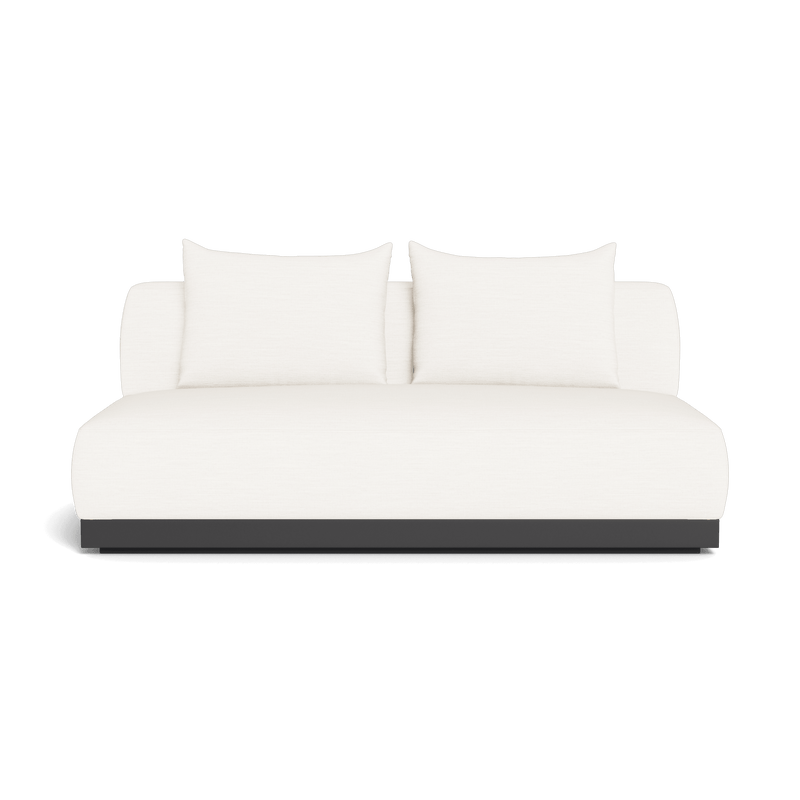 Amalfi 2 Seat Armless Sofa | Aluminum Asteroid, Panama Blanco,
