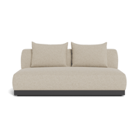 Amalfi 2 Seat Armless Sofa | Aluminum Asteroid, Siesta Taupe,