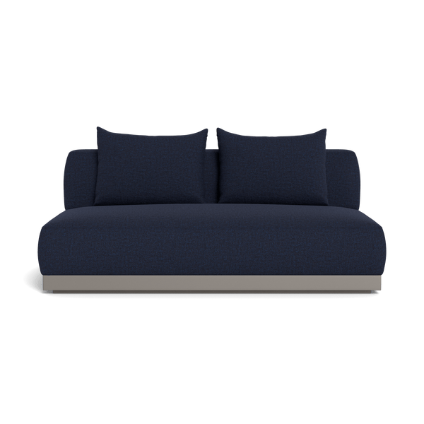 Amalfi 2 Seat Armless Sofa | Aluminum Taupe, Siesta Indigo,