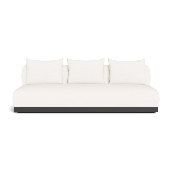 Amalfi 3 Seat Armless Sofa | Aluminum Asteroid, Panama Blanco,