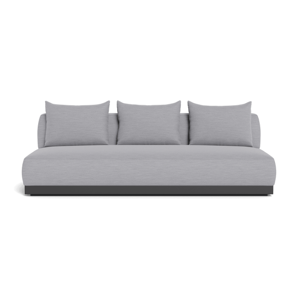 Amalfi 3 Seat Armless Sofa | Aluminum Asteroid, Panama Cloud,