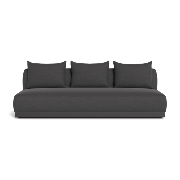 Amalfi 3 Seat Armless Sofa | Aluminum Asteroid, Panama Grafito,