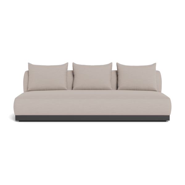 Amalfi 3 Seat Armless Sofa | Aluminum Asteroid, Panama Marble,