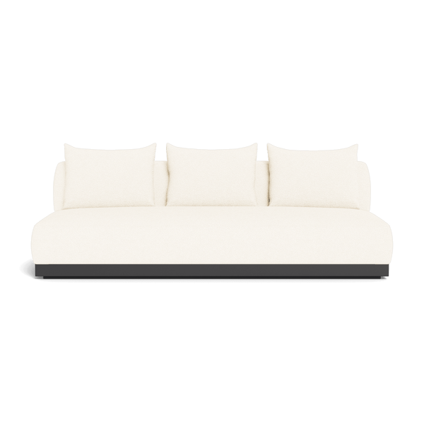 Amalfi 3 Seat Armless Sofa | Aluminum Asteroid, Riviera Ivory,