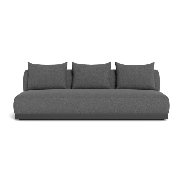 Amalfi 3 Seat Armless Sofa | Aluminum Asteroid, Siesta Slate,