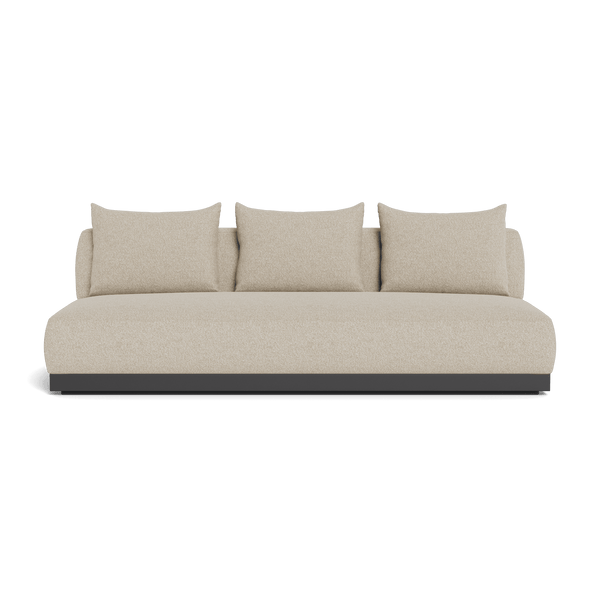 Amalfi 3 Seat Armless Sofa | Aluminum Asteroid, Siesta Taupe,