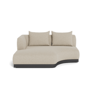 Amalfi Curved Chaise Left | Aluminum Asteroid, Siesta Taupe,