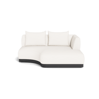 Amalfi Curved Chaise Right | Aluminum Asteroid, Panama Blanco,