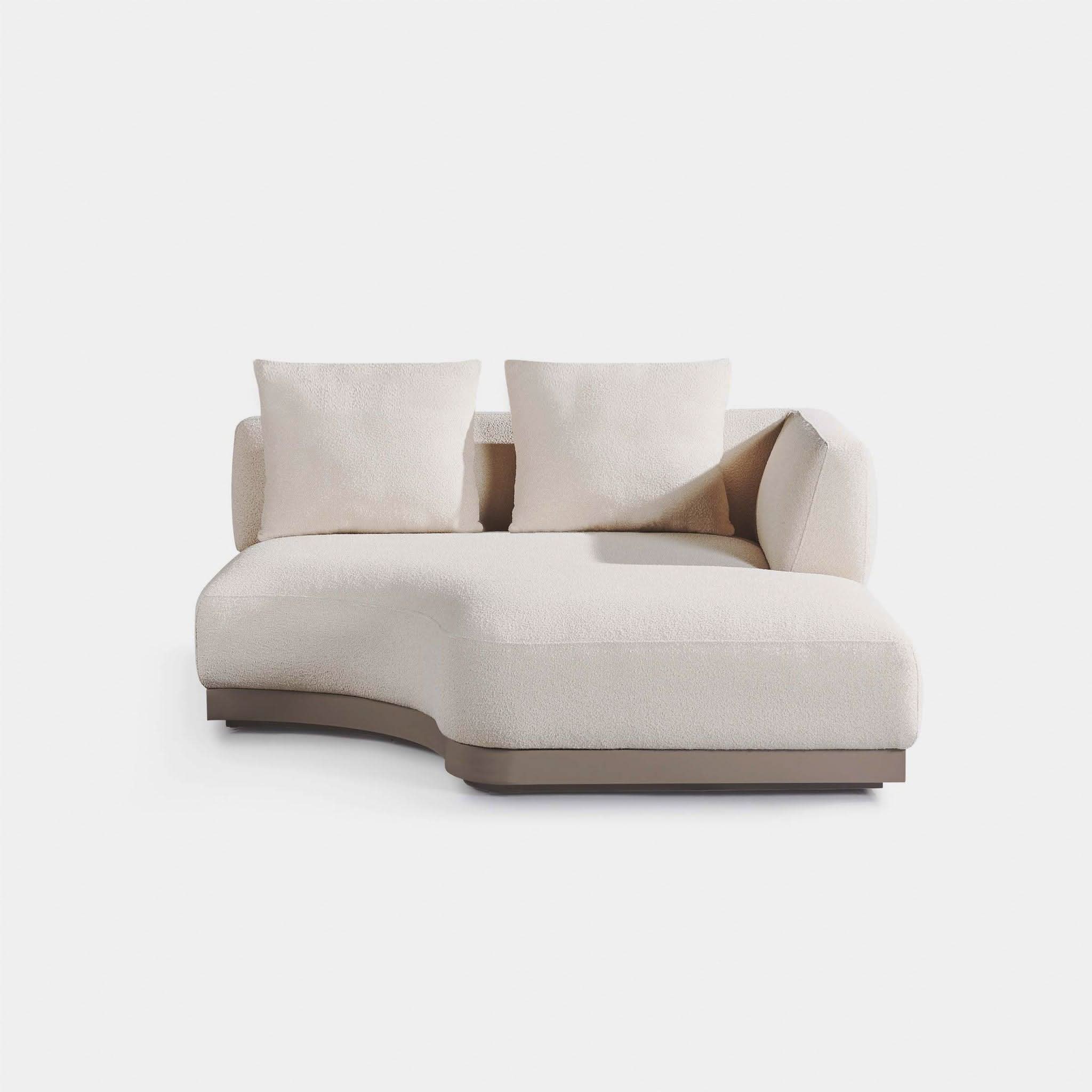 Amalfi Curved Chaise Right | Aluminum Taupe, Riviera Sand,