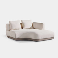Amalfi Curved Chaise Right | Aluminum Taupe, Riviera Sand,