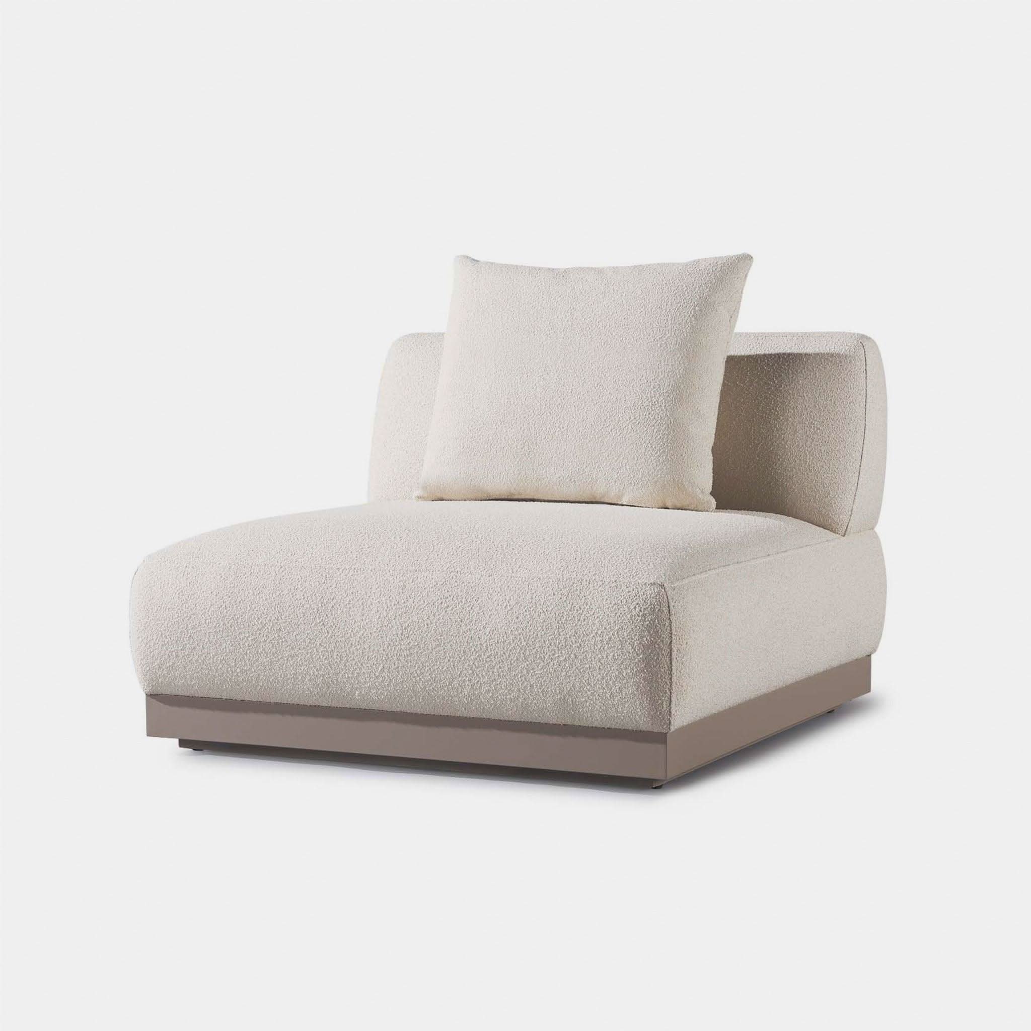 Amalfi Swivel Armless Chair | Aluminum Taupe, Riviera Sand,