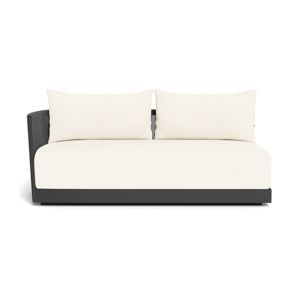 Antigua 2 Seat 1 Arm Left | Aluminum Asteroid, Riviera Ivory, Rope Dark Grey